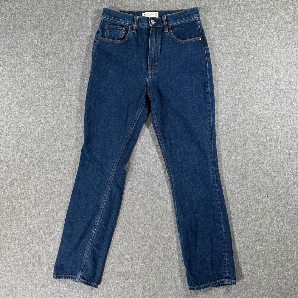 Abercrombie & Fitch Slim Straight Ultra High Rise Jeans Blue Denim Womens 27 4s